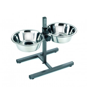 COMEDERO DOBLE REGULABLE 25cm 2 X 2,6 l