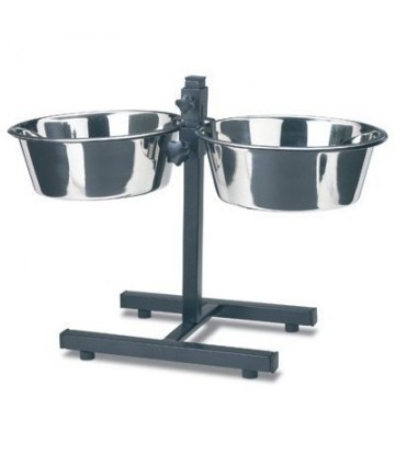 COMEDERO DOBLE REGULABLE 25cm 2 X 2,6 l 2