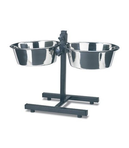 COMEDERO DOBLE REGULABLE 25 CM 2 X 2,6 L