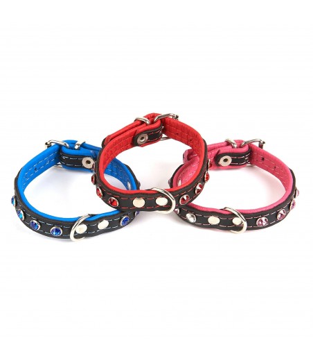 COLLAR PIEL LUXURY NEO/CRISTAL 1.2X25 CM