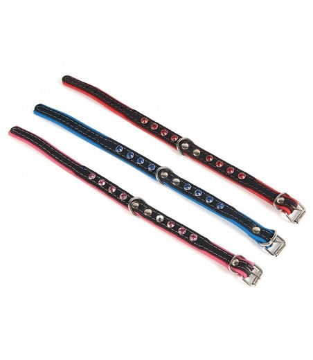 COLLAR PIEL LUXURY NEO/CRISTAL 1.2X25 CM