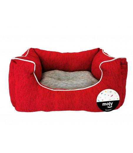 CUNA RECT. CHENILLA ROJA T-1 50*42*21