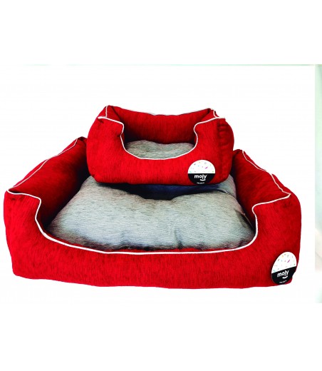 CUNA RECT. CHENILLA ROJA T-1 50*42*21