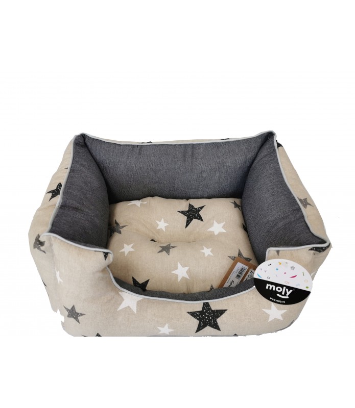 CUNA RECT. ESTRELLITAS/GRIS T-1 50*42*21