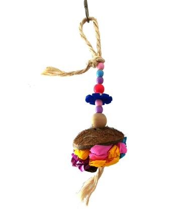 JUGUETE INTERACTIVO COLORES CUERDA/PAPEL/COCO 26 CM