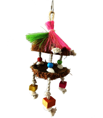 JUGUETE INTERACTIVO COCO/FIBRAS/CONCHAS 28x10 CM