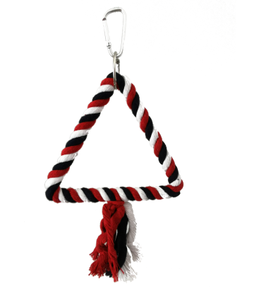 JUGUETE INTERACTIVO TRIANGULO FIBRAS NATURALES COLORES 15x15x15 CM