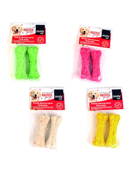 HUESO PRENSADO COLORES 10 CM PACK 2 UNID 70 GR