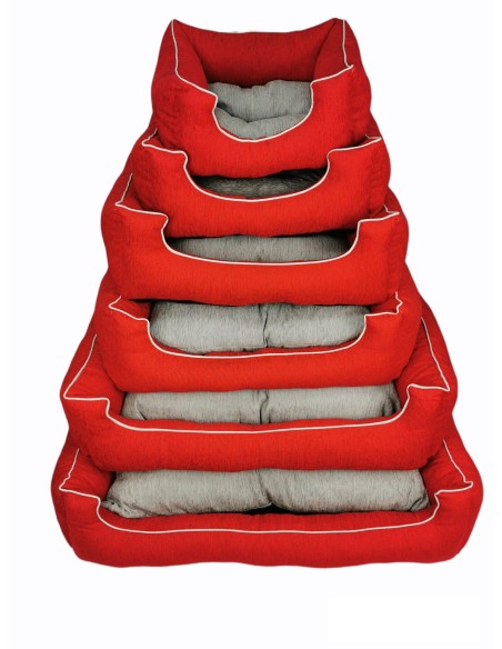 CUNA PARA PERROS Y GATOS CHENILLA ROJA