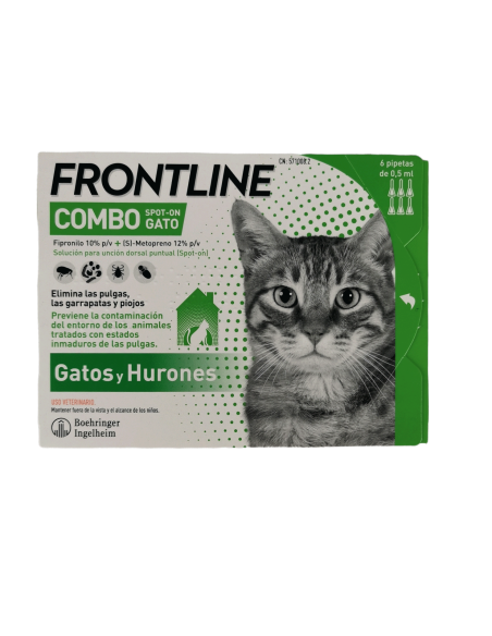 FRONTLINE COMBO SPOT ON ANTIPARASITARIO PARA GATOSS 6 PIPETAS