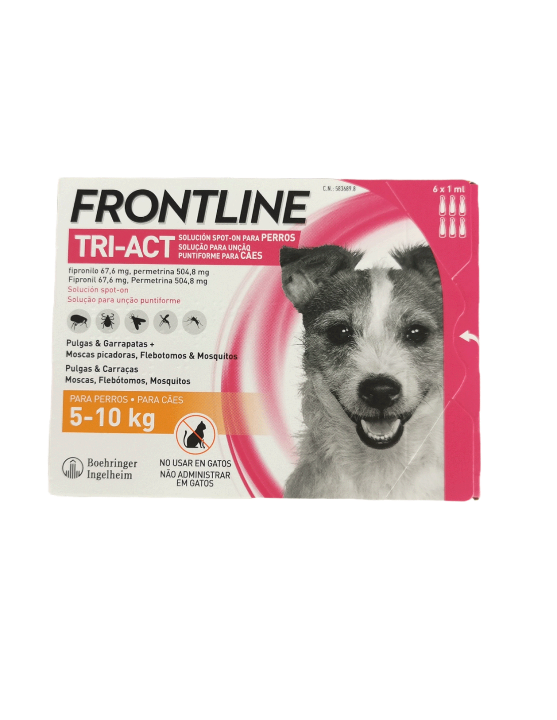 Derechos de autor Propiedad Experto Pipetas antiparasitarios Frontline para perros de 5 a 10 kg