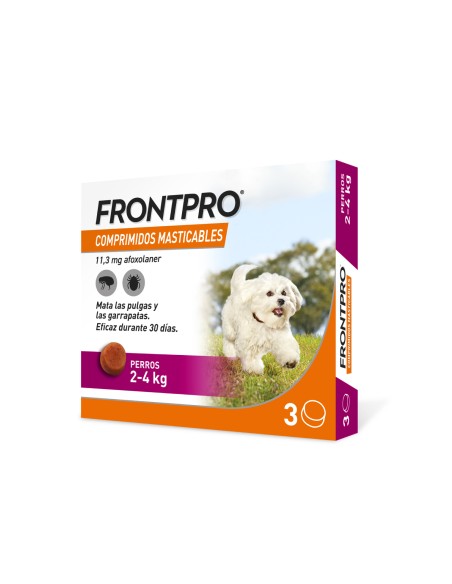 FRONTPRO 2-4 KG COMPRIMIDOS MASTICABLES EFICACES DURANTE 30 DÍAS