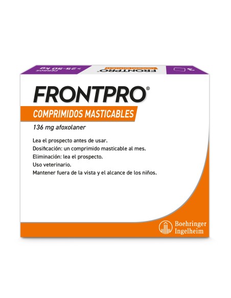 FRONTPRO 25-50 KG COMPRIMIDOS MASTICABLES ELIMINA PULGAS Y GARRAPATAS