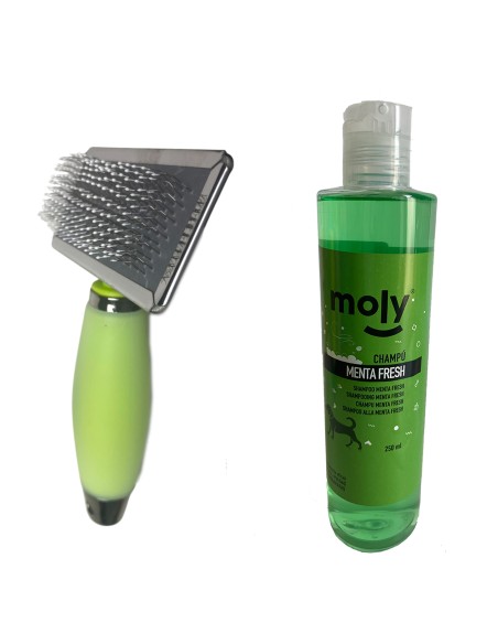 CHAMPU REPELENTE PARA PERROS Y CARDA DE GEL DE SILICONA PARA DESENREDAR EL PELO