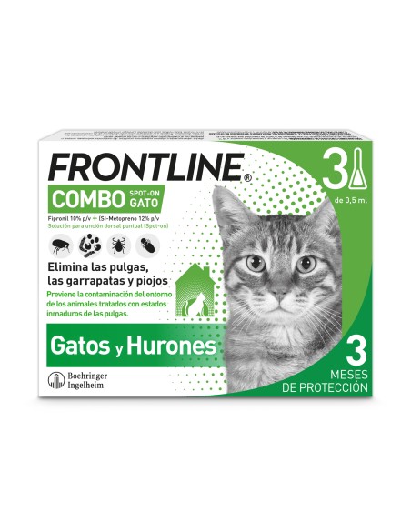 FRONTLINE COMBO SPOT ON ANTIPARASITARIO PARA GATOSS 6 PIPETAS