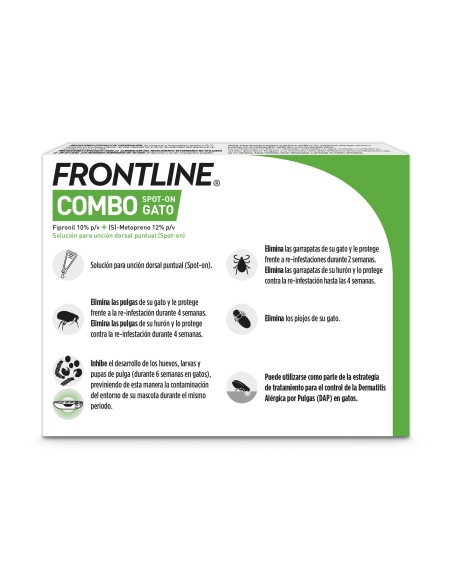 FRONTLINE COMBO SPOT ON ANTIPARASITARIO PARA GATOSS 6 PIPETAS