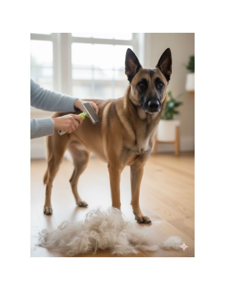 Carda Profesional Silicona con Mango de Gel Terapéutico – Peinado Suave y Sin Tirones para Perro-Raza Mediana y Pequeña