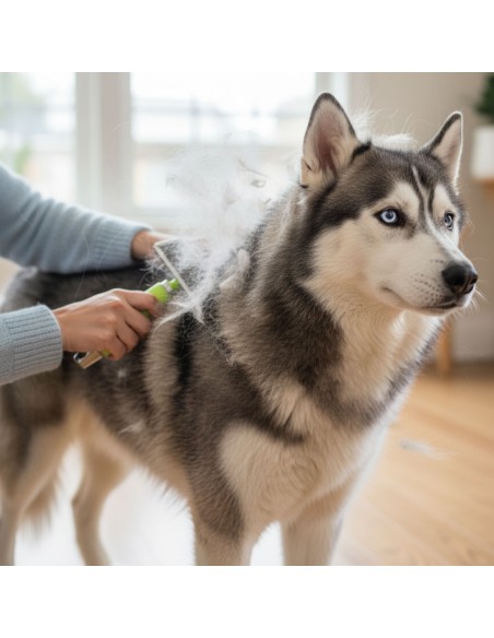 Carda Profesional Silicona con Mango de Gel Terapéutico – Peinado Suave y Sin Tirones para Perros-Razas Grandes