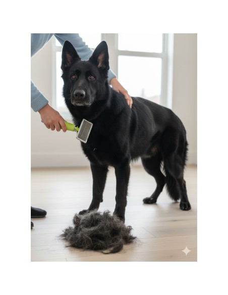 Carda Profesional Silicona con Mango de Gel Terapéutico – Peinado Suave y Sin Tirones para Perros-Razas Grandes