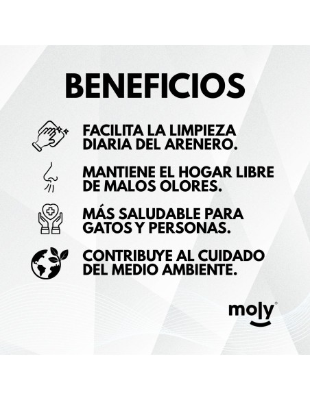 Moly Arena Aglomerante para Gatos, Pellet de Maiz con Caña de Bambú-Alto poder Aglomerante