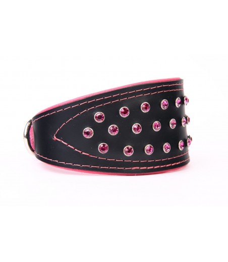 COLLAR GALGO PIEL LUXURY CRISTAL 40 CM