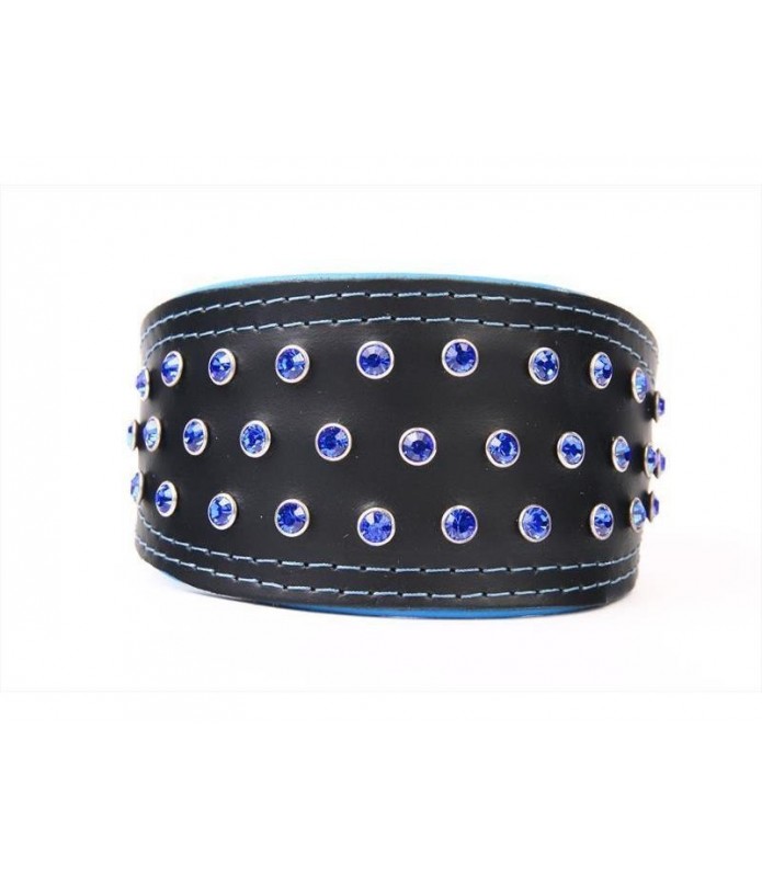 COLLAR GALGO PIEL LUXURY CRISTAL 40 CM