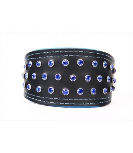 COLLAR GALGO PIEL LUXURY CRISTAL 40 CM
