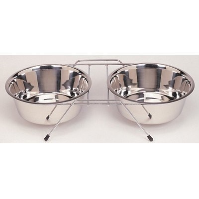 Comedero doble 21cm c-soporte 2 x 160 l