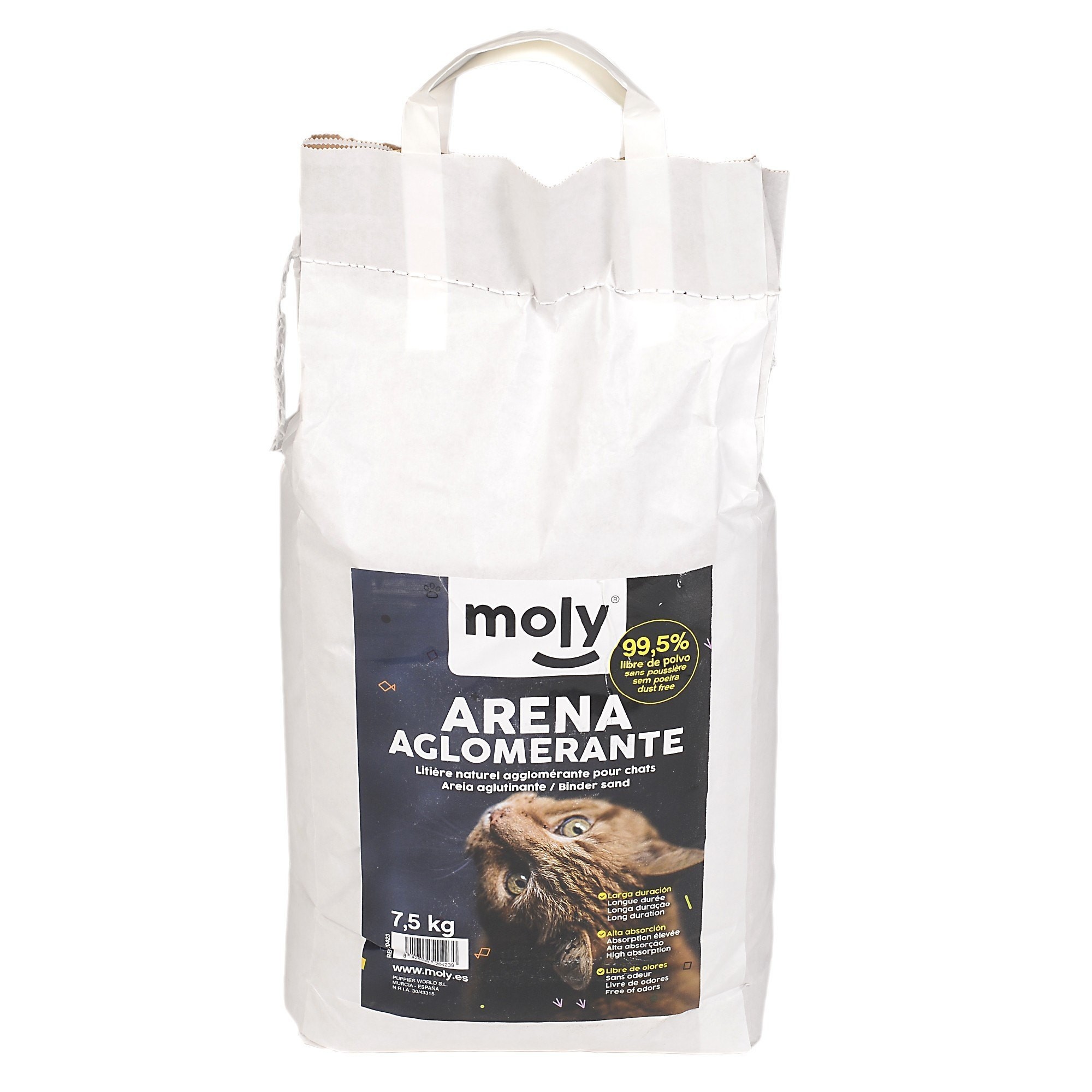 Arena aglomerante para gatos 75 kg