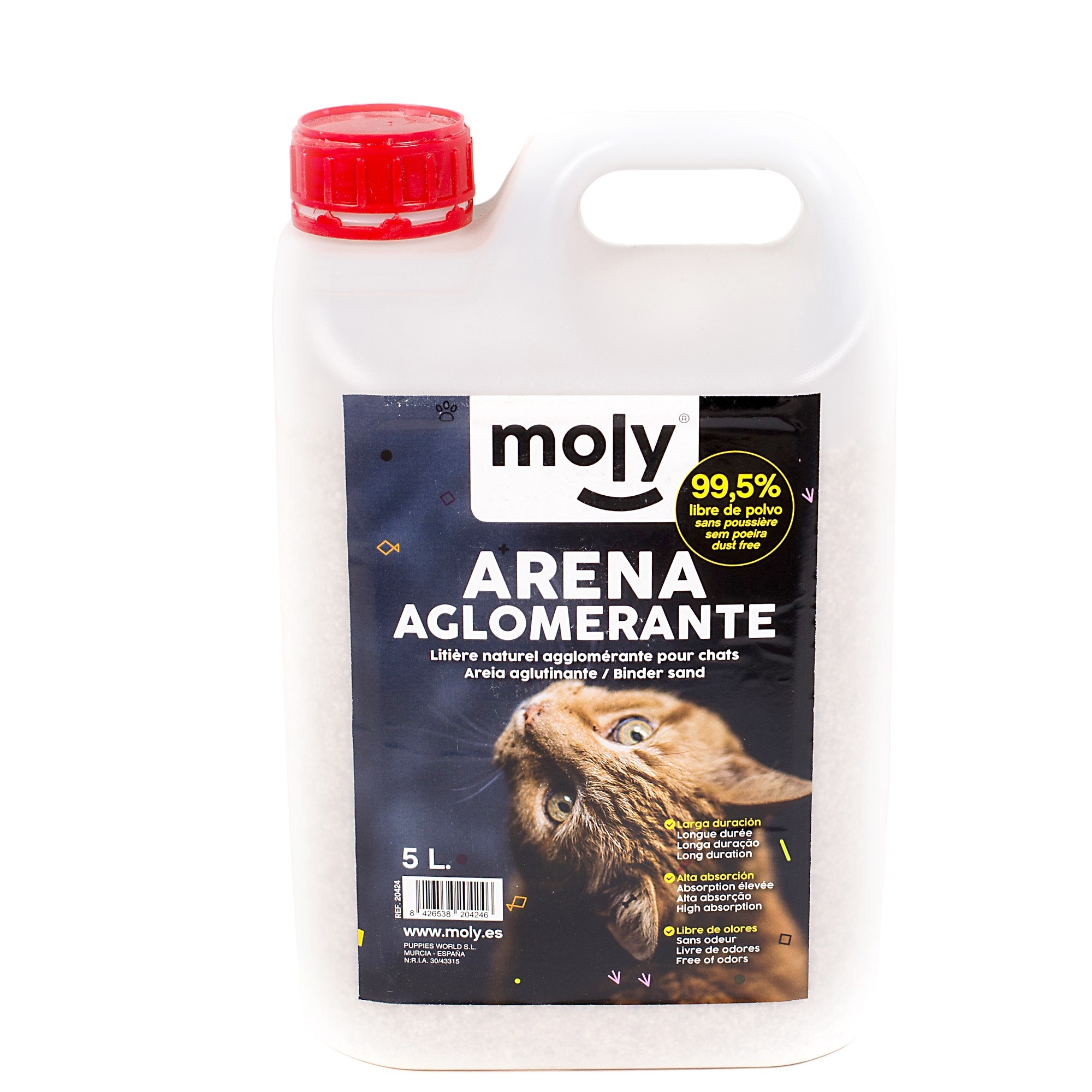 Arena aglomerante para gatos 5 lts