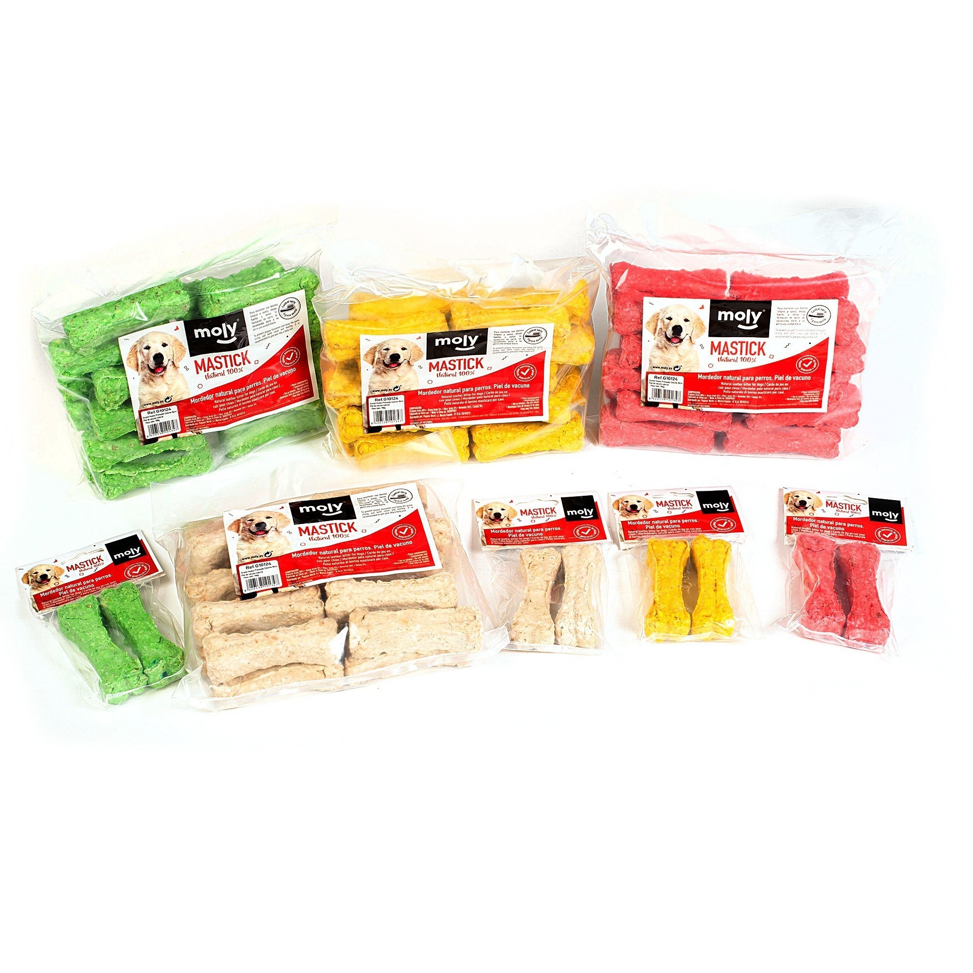 Hueso prensado colores 10 cm pack 2 unid 70 gr