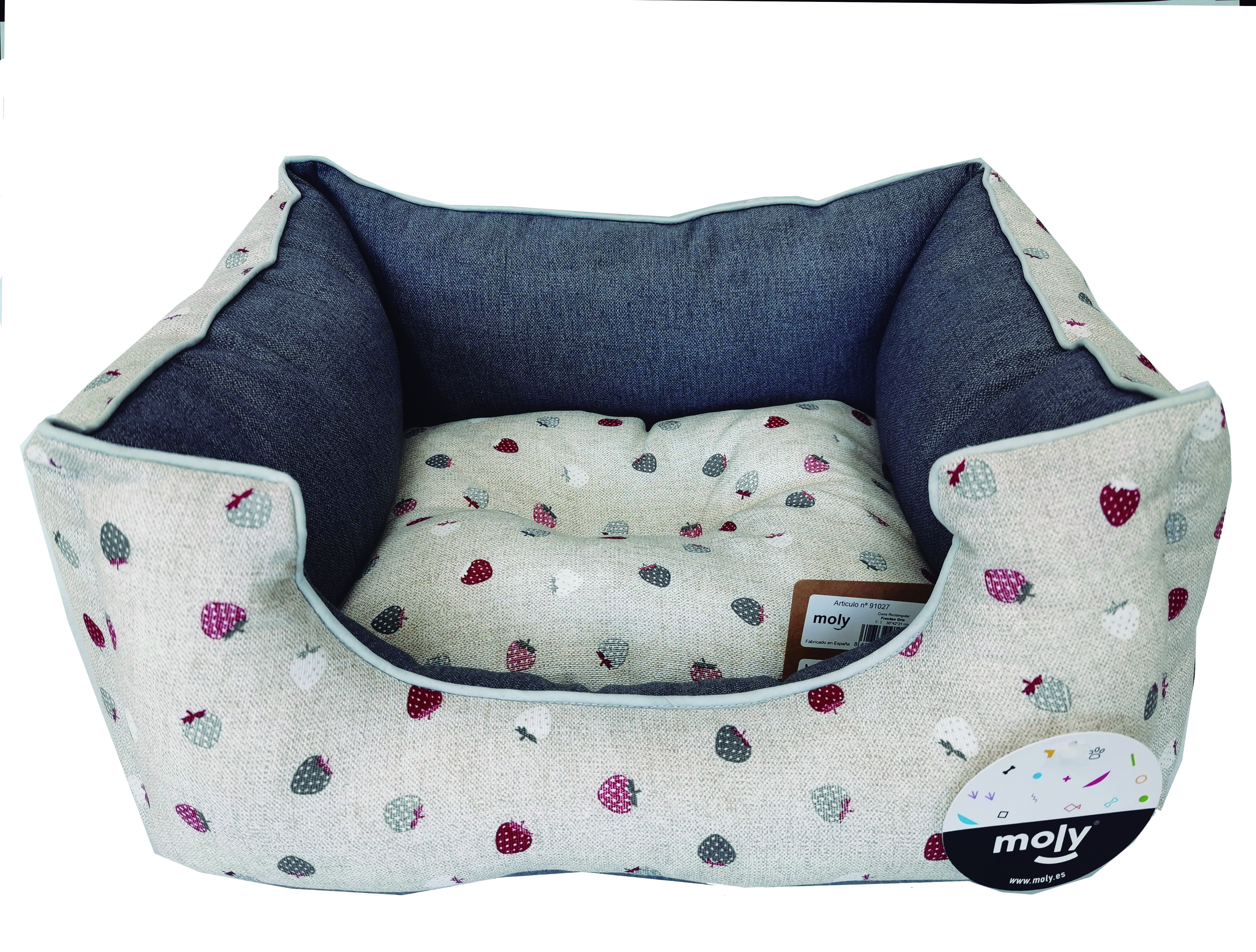 Cuna rect. fresitas-gris t-1 504221