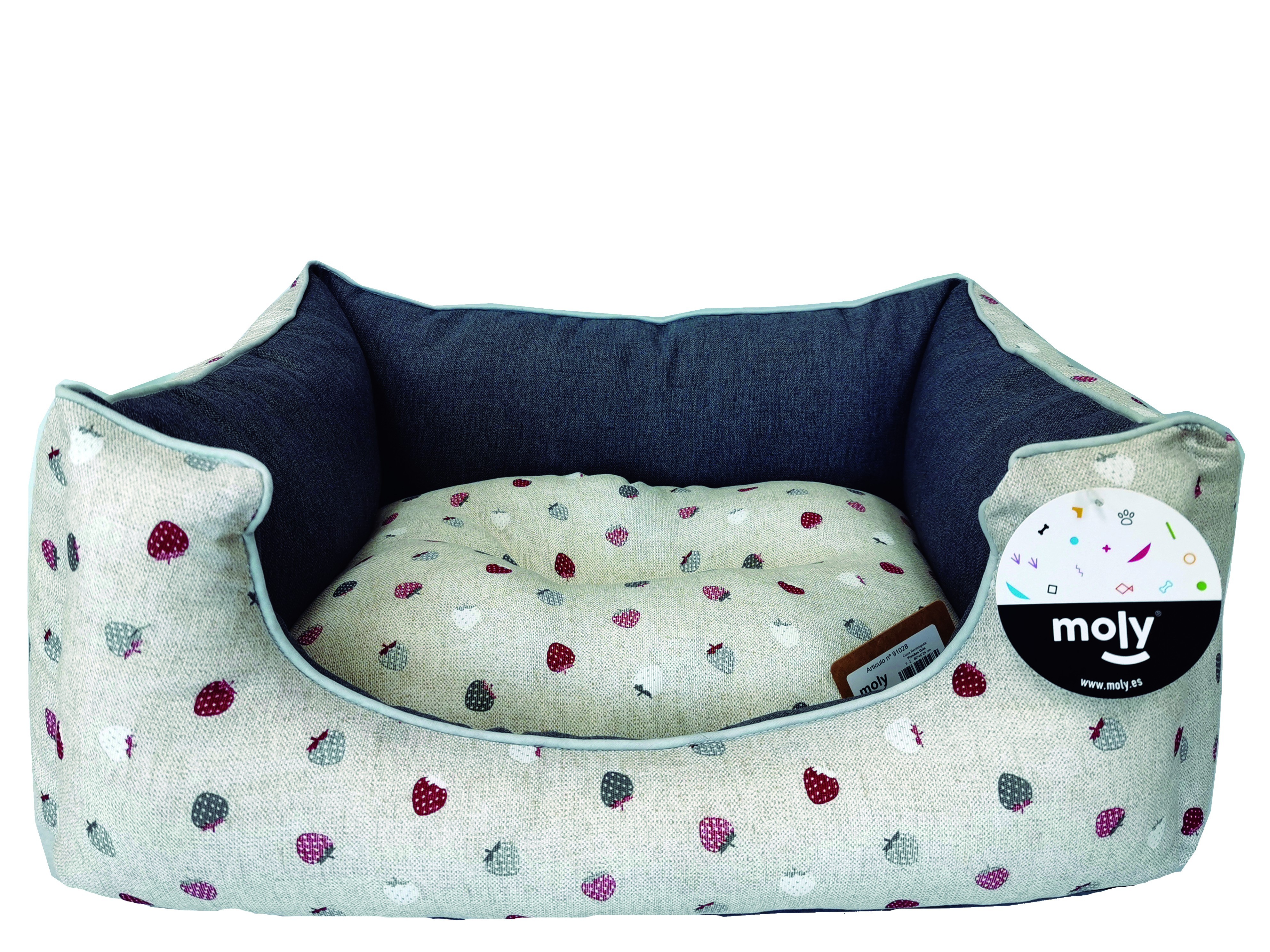 Cuna rect. fresitas-gris t-3 756324