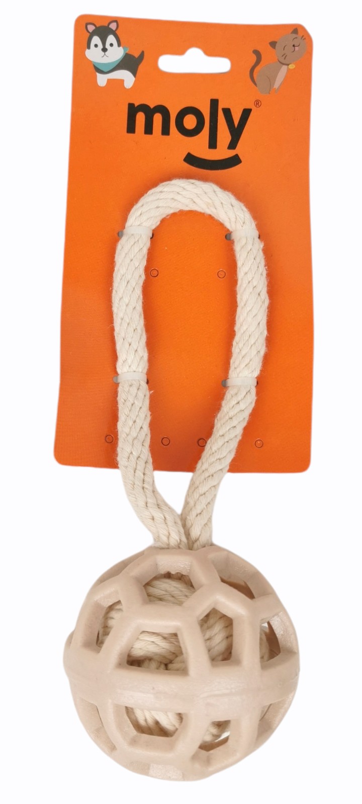 Juguete mordedor para perros tpr eco con cuerda  algodon 7.521 cm