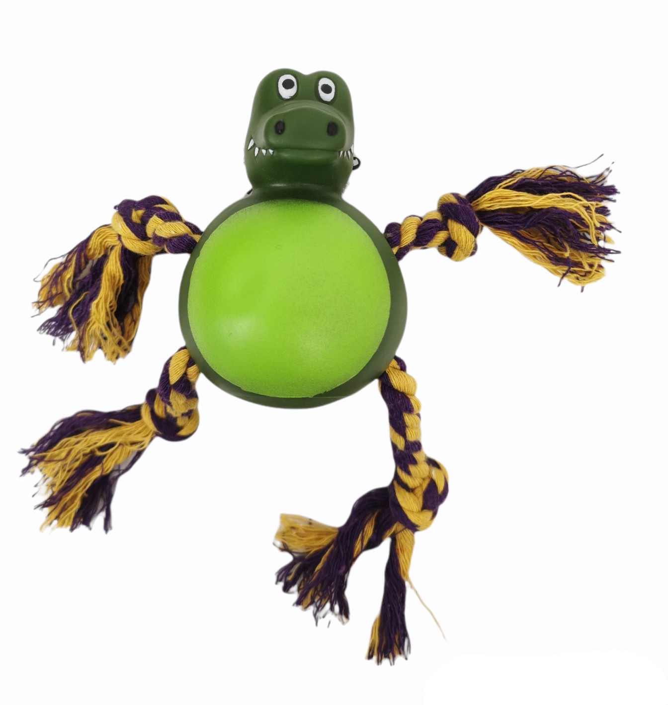 Juguete para perro mordedor de caucho y cuerda natural 17 cm
