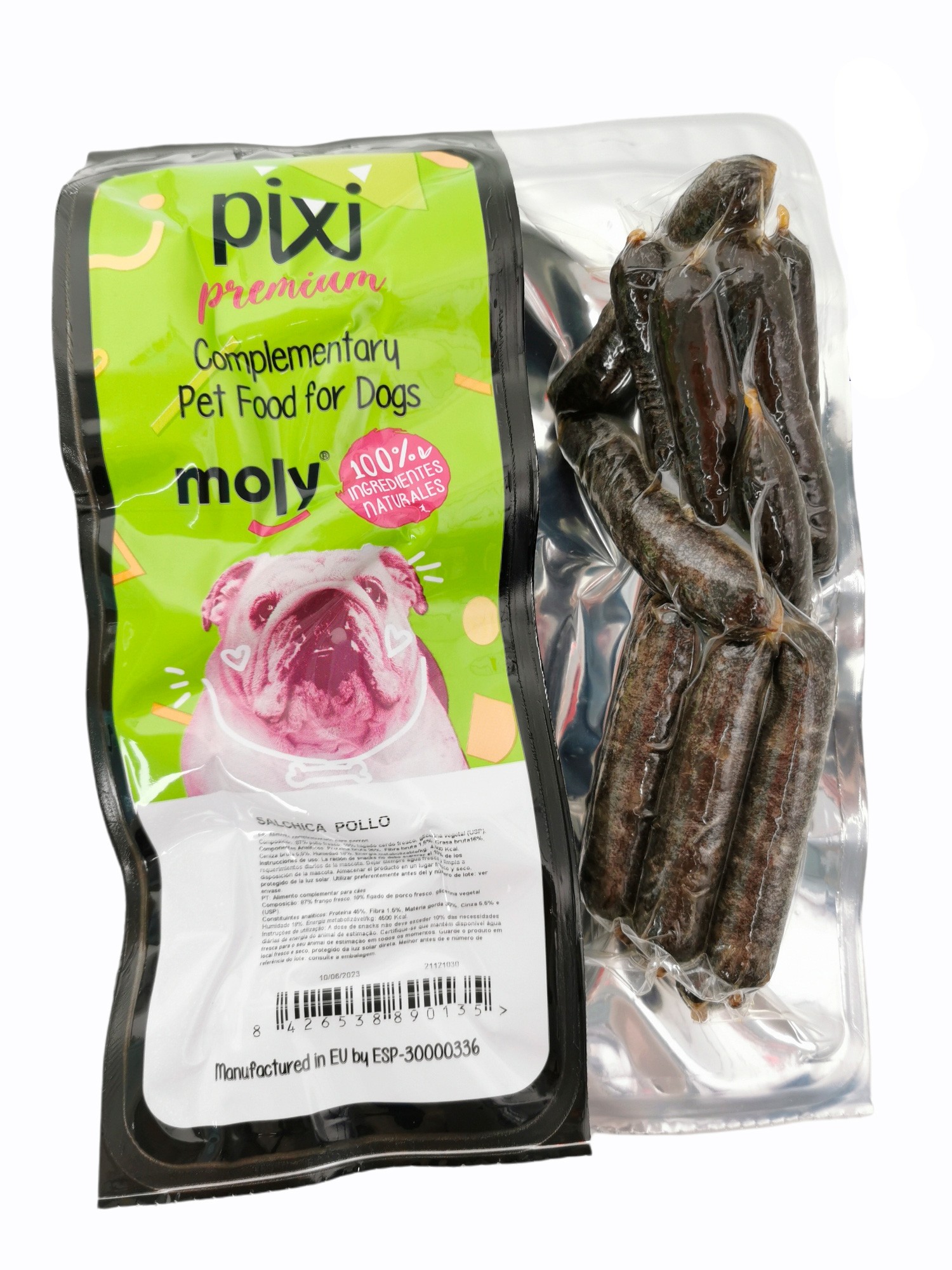 Ristra salchichas 7 cm pollo  250 gr natural sin cereales