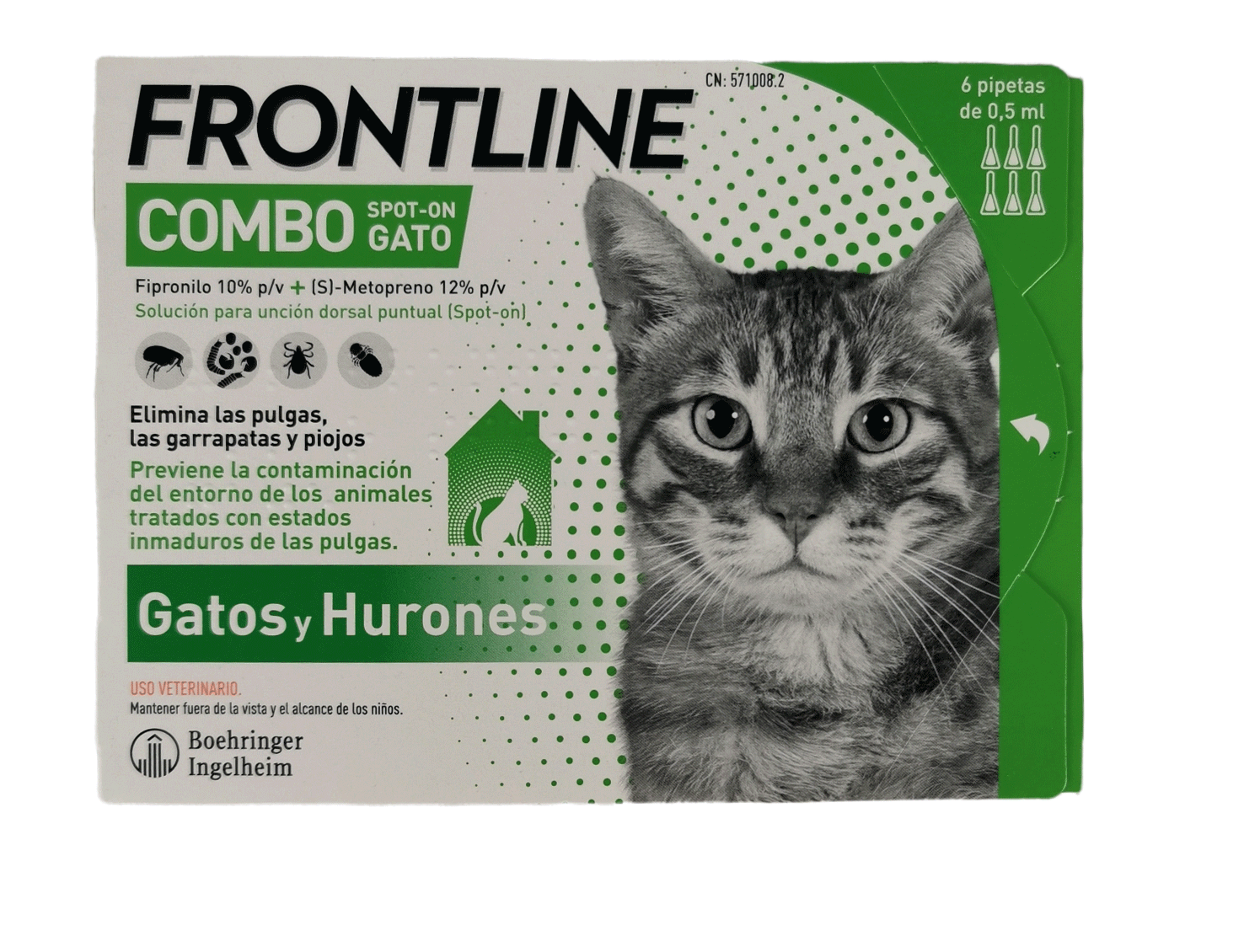 Frontline combo spot on antiparasitario para gatoss 6 pipetas
