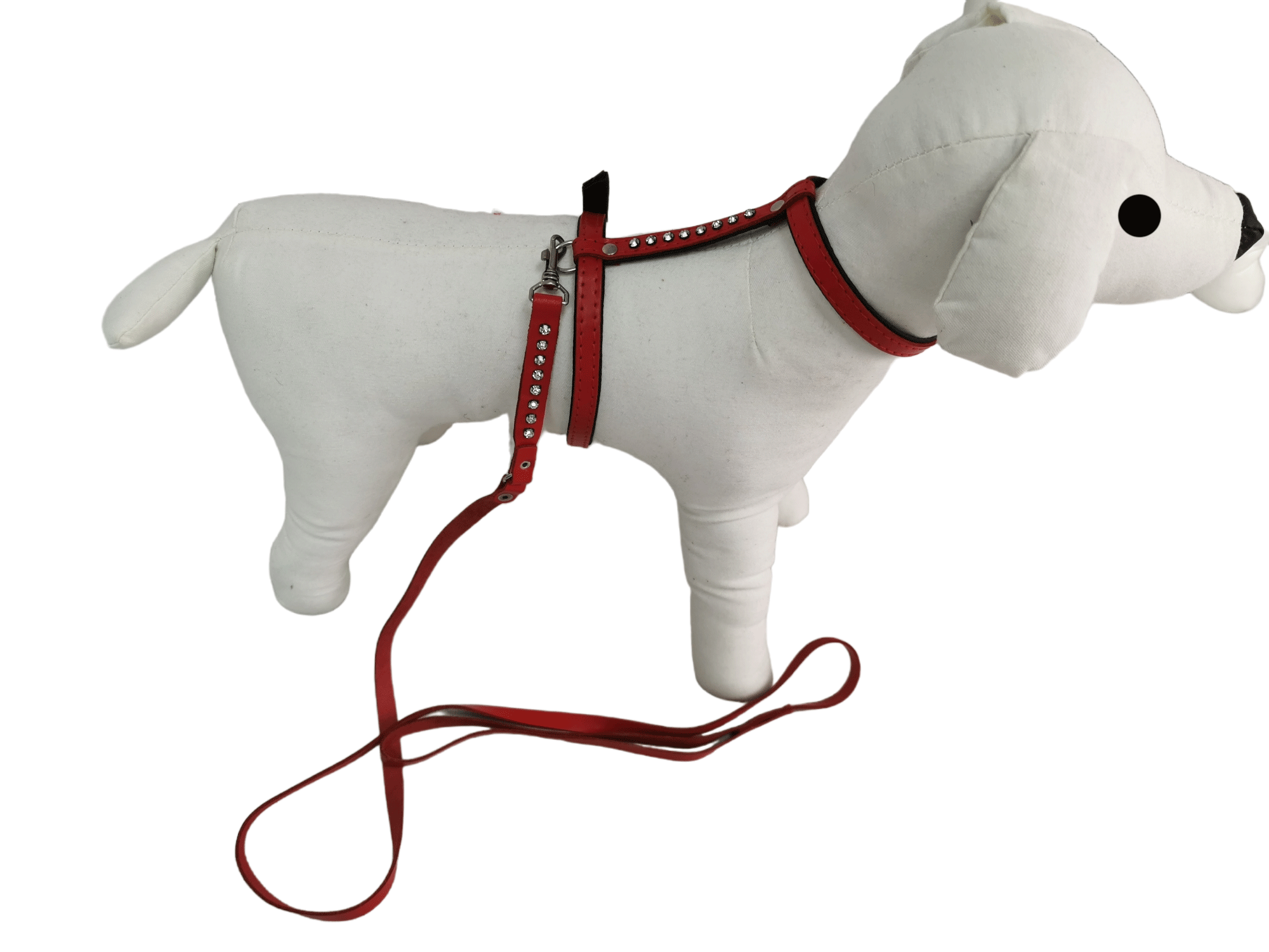 Collar y ramal pedreria y piel de vacuno