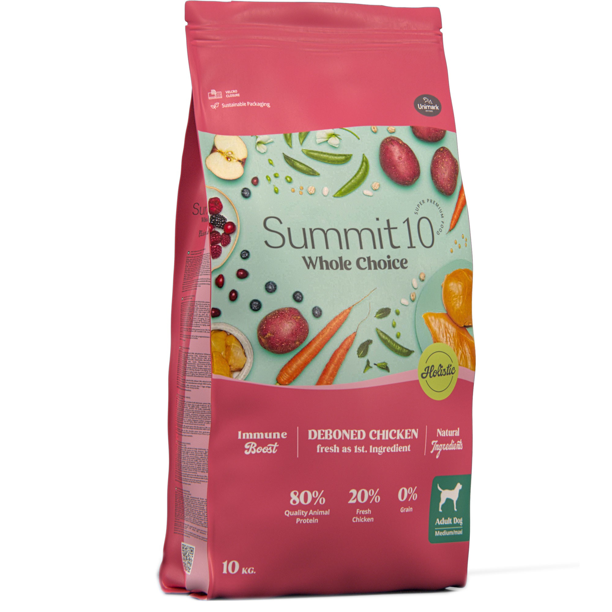 Comida para perros 10 kg de pollo summit whole choice grain free
