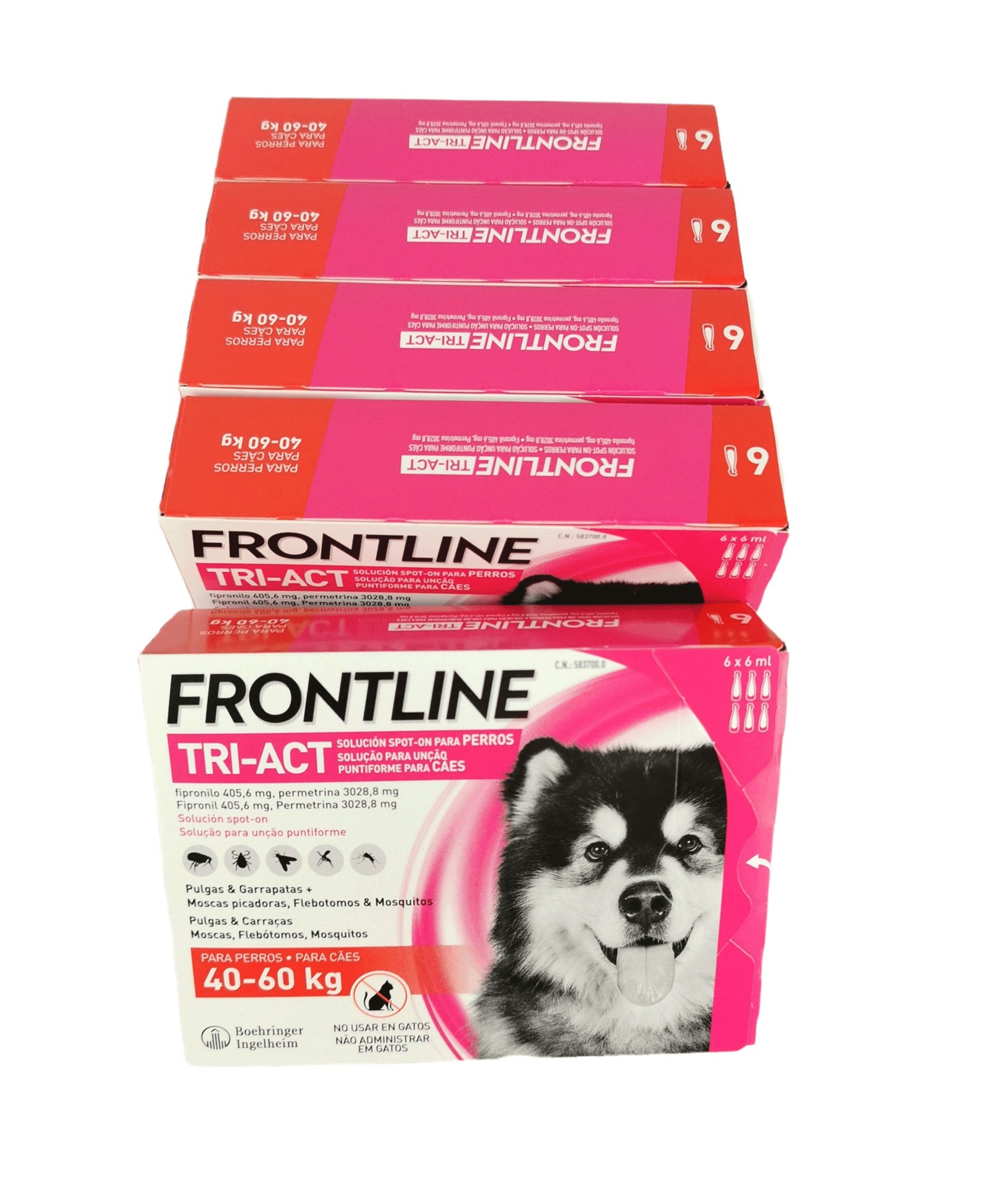 Antiparasitarios 4 cajas frontline 40-60 kg 6 pipetas