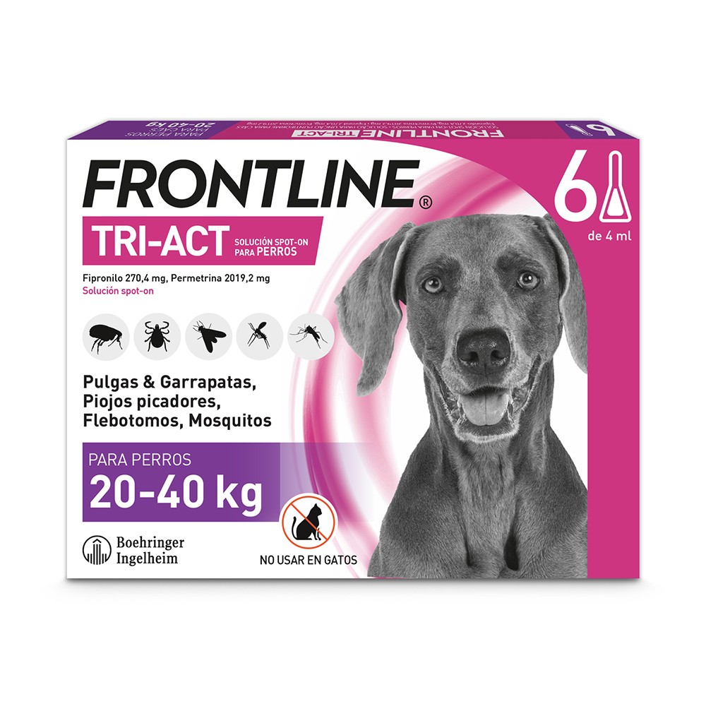 Antiparasitario para perros frontline tri act 20-40 kg