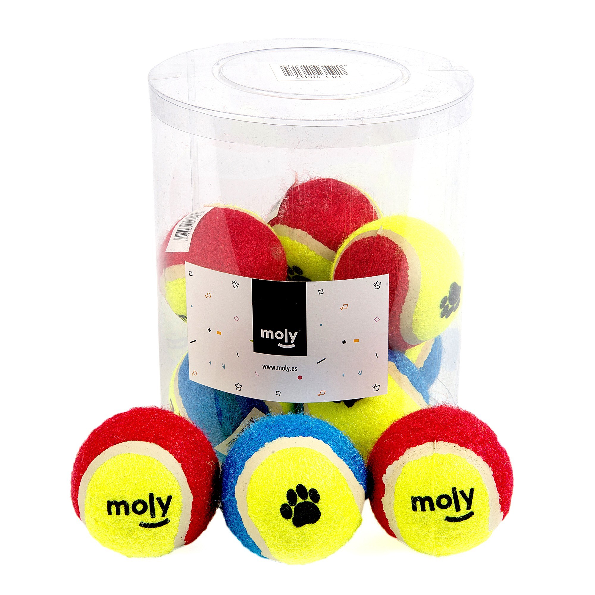 Exp. 10 pelotas tenis c-huellas 6.5cms