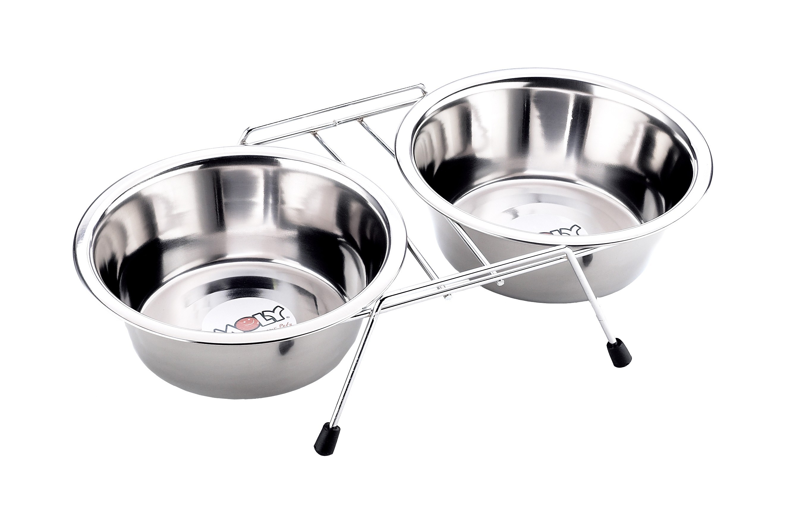 Comedero doble 16.5cm c-soporte 2x0.70l