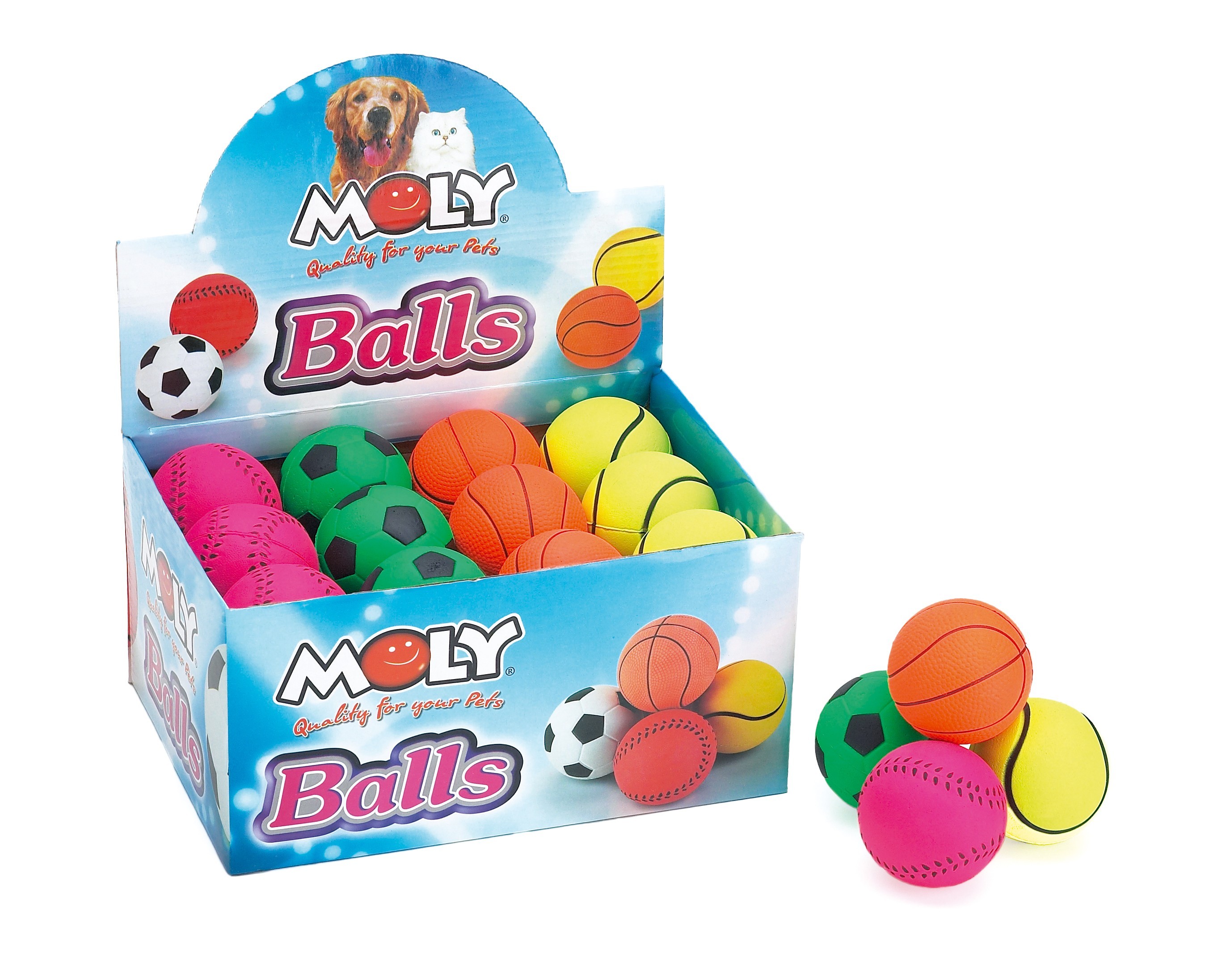 Exp. 24 pelotas neon deporte 6.5 cm