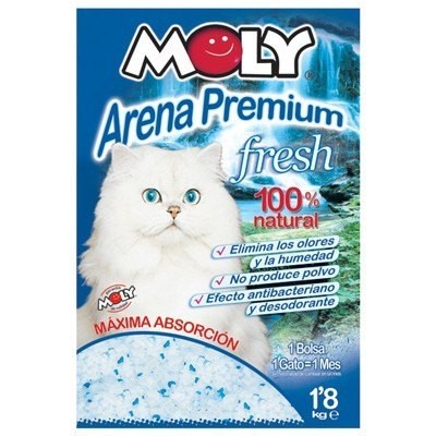 Arena gatos moly perlas de silice 18 kg 428 litros